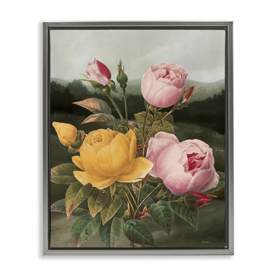 Art mural rétro sur toile flottante, pivoines et fleurs par Carol Robinson