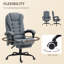 Fauteuil de bureau à 7 points de massage à vibration avec roues pivotantes, gris-643015889
