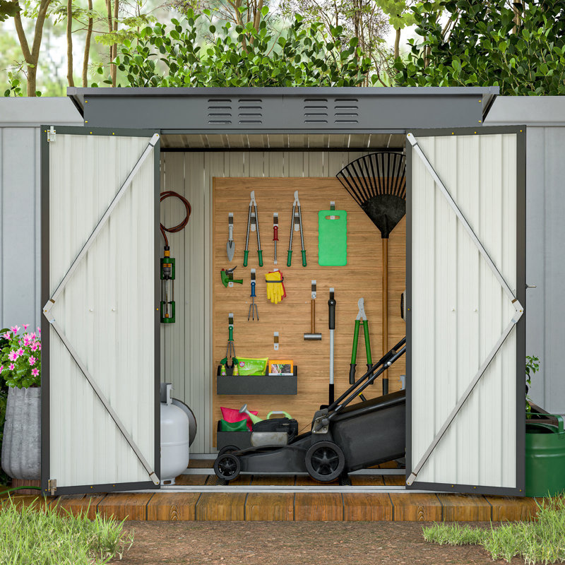 Remise de rangement extérieure 6 x 4 pi, remise à outils toutes saisons pour jardin, cour arrière, pelouse