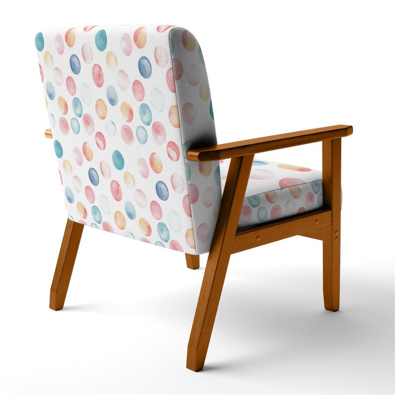Chaise rembourrée Kids - rembourrée Sweet Circles, Accoudoirs carrés bruns