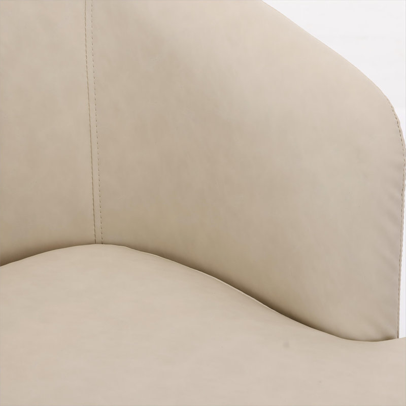 Fauteuil d'appoint pivotant en similicuir, Beige