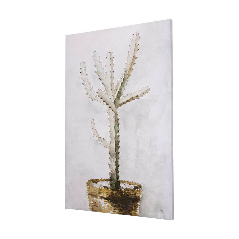 Toile texturée Cactus I a, H 42 po x l 28 po x P 1,5 po