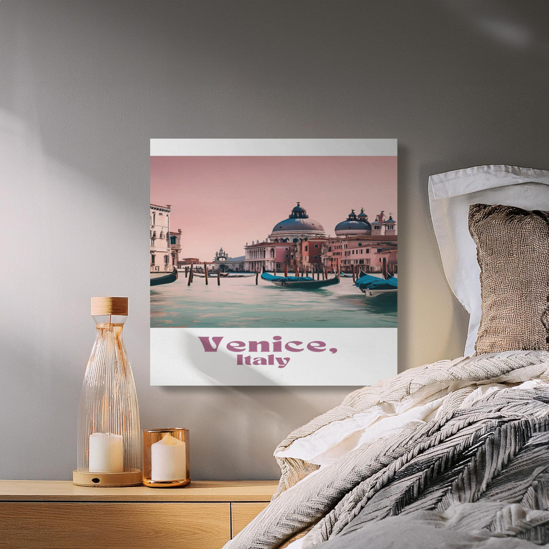 Venice Italy Canvas Wall Art, Gondola Scene, Gallery Wrapped Print, Modern Decor, Ready to Hang, Archival Quality, Statement Piece