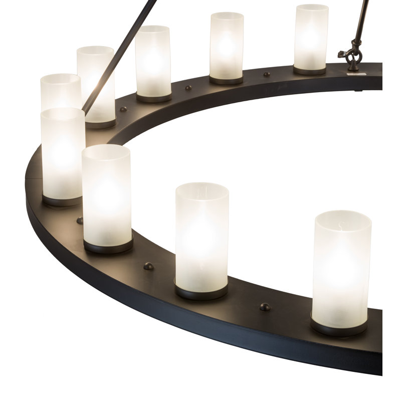 Lustre 60 l 20 po Loxley, Noir délavé, Transparent