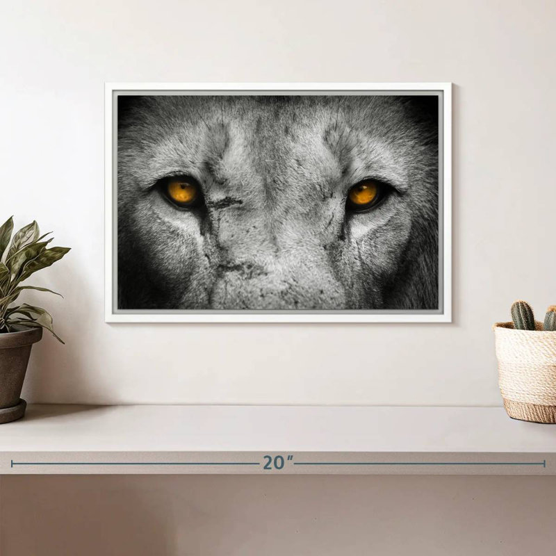 Pop aux yeux de lion, Cadre flottant blanc, 13 po x 9 po