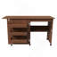 Table de couture pliante en noyer 4-en-1 avec roues verrouillables - Poste de travail multifonctionnel, table de bout, bureau d'ordinateur et rangement de cuisine avec tablettes, table de machine à coudre roulante pour appartements