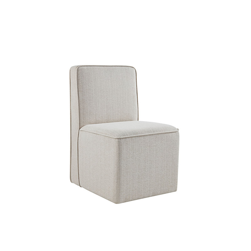 Ensemble de 2 chaises de salle à manger rembourrées avec roulettes