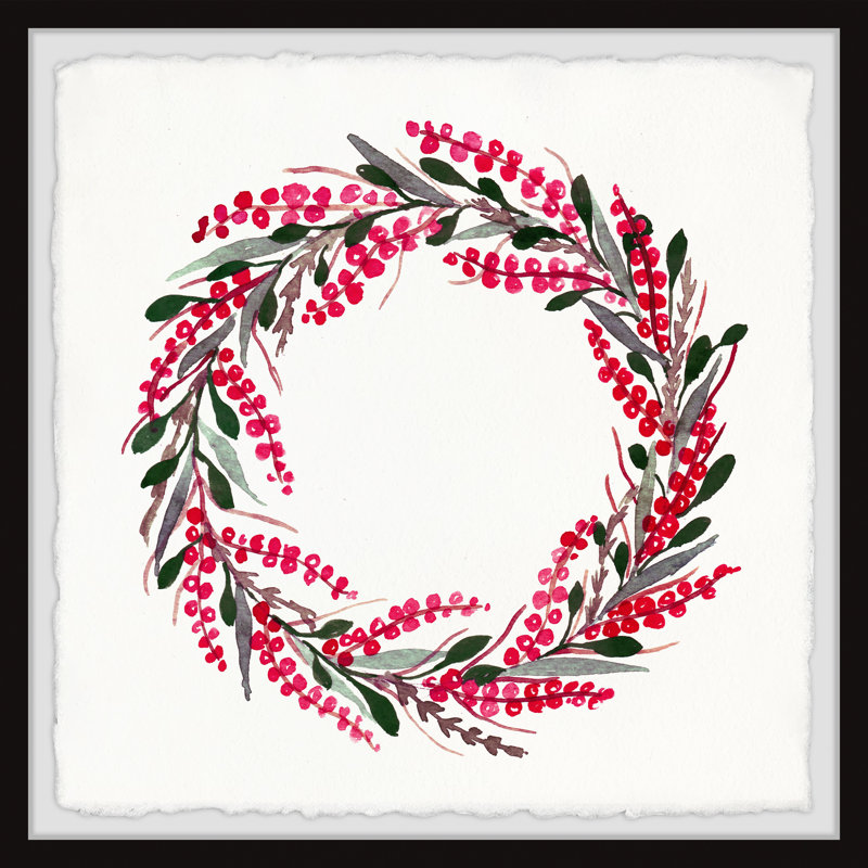 Wreathe Of Love III - Single Picture Frame Painting, 81cm H x 81cm W x 3.81cm D