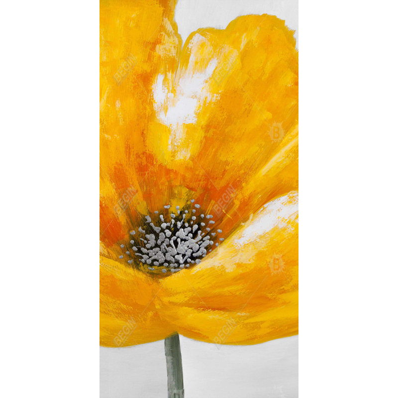 Magnifique toile encadrée fleur jaune | Décoration intérieure