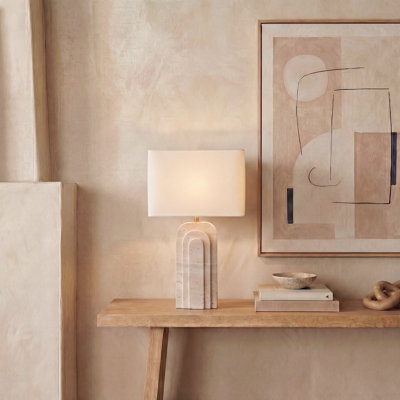 Rodrick Travertine Table Lamp