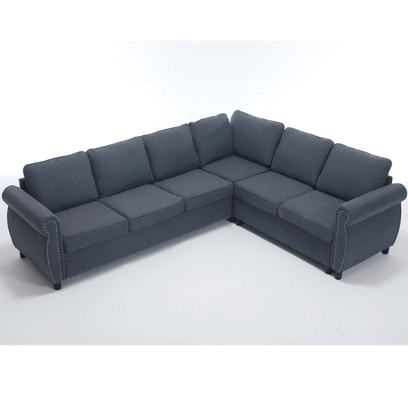 [NOUVEAU] [VIDÉO FOURNI Canapé-lit, canapé-lit gigogne 2 en 1, canapé-lit 6 places, canapé-lit modulaire en forme de L, canapé riveté, grand canapé-lit combiné de 104 po dans le salon, gris foncé