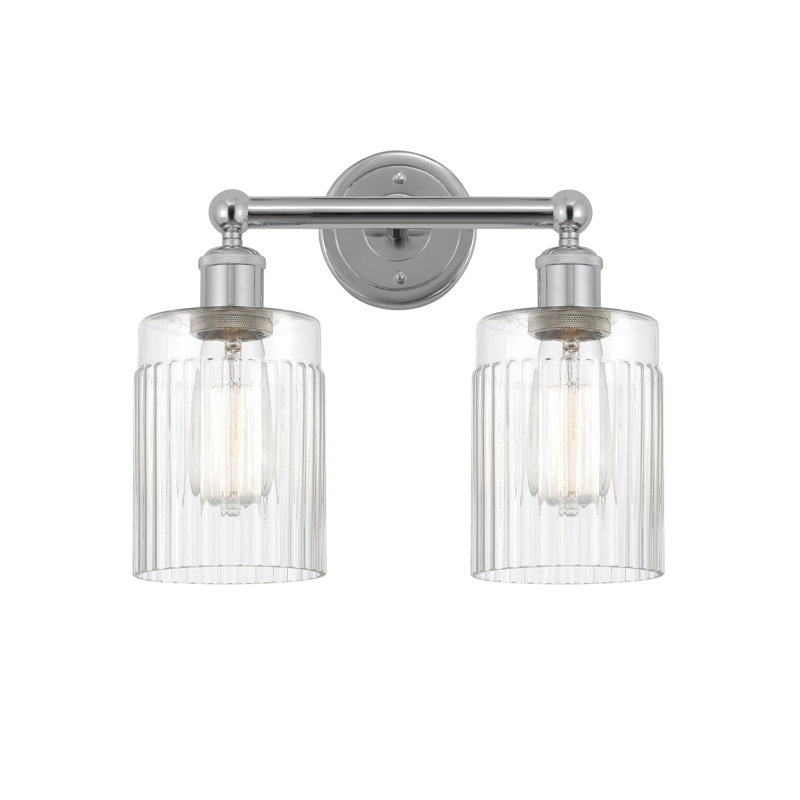 Kamena 13.5" W 2-Light Dimmable Vanity Light, Clear, Polished Chrome