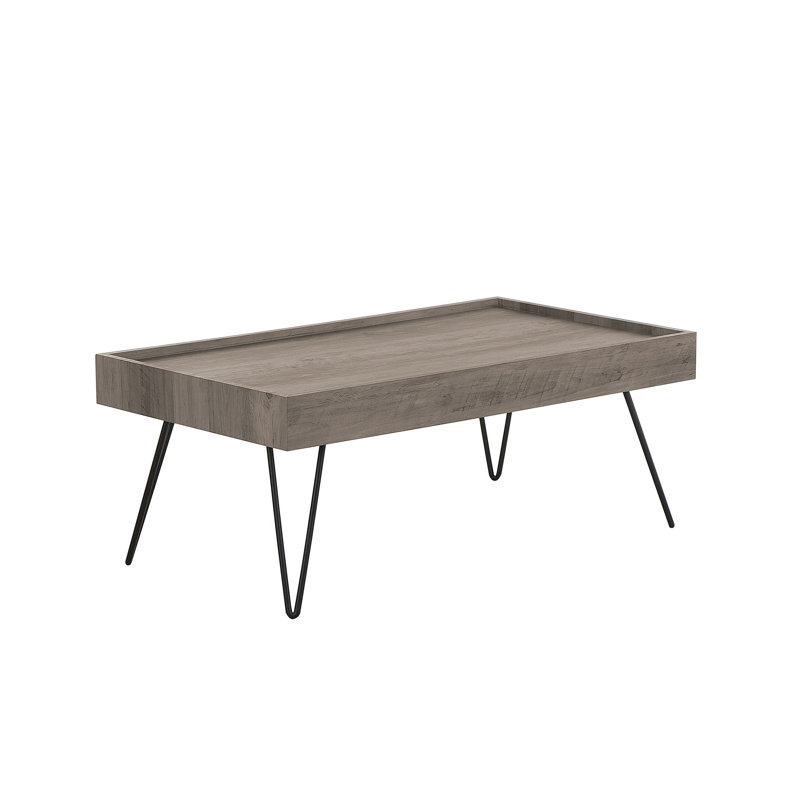 Springfield Four Leg Coffee Table, Gray Wood, 42cm H x 90cm L x 100cm W