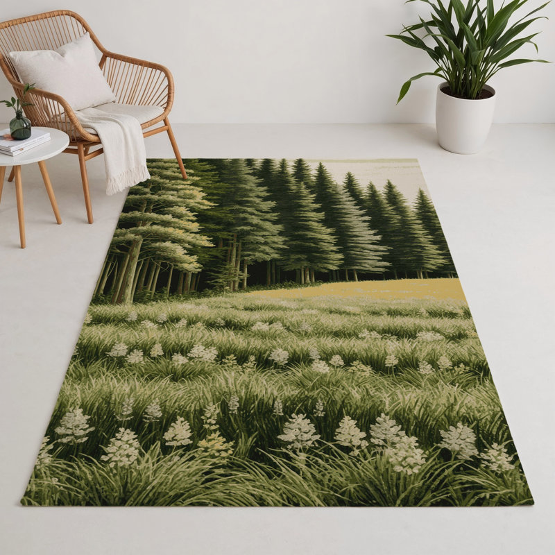 Nature Green Indoor and Outdoor Area Rug, Rectangle 3' x 5'