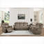 Fauteuil inclinable classique en bois massif en microfibre brun classique pour salon avec capitonnage vertical de style classique