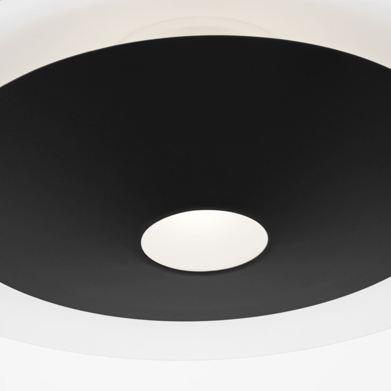 Kelly Wearstler Echo 1 Light Dining Room Pendant With Sandblast Inside Clear Outside Shade, Midnight Black