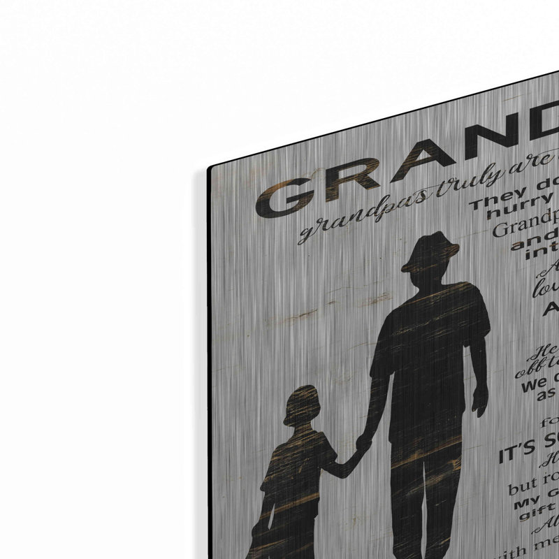 «My Grandpa is the Best» par Cindy Jacobs, art mural en métal, H 12 po x l 12 po