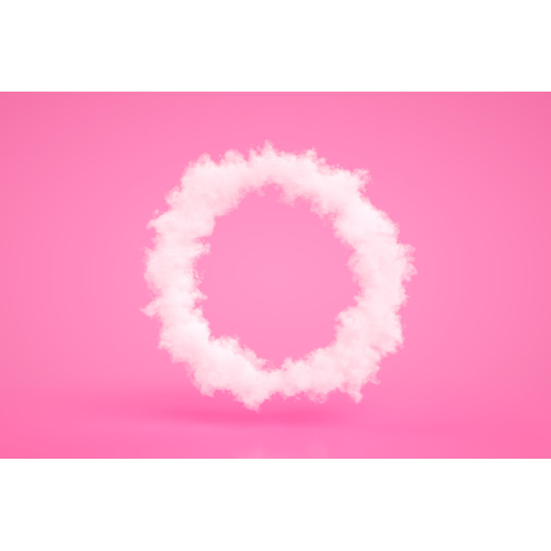 Circle Shape White Cloud - Wrapped Canvas Print, 51cm H x 76cm W x 3.8cm D