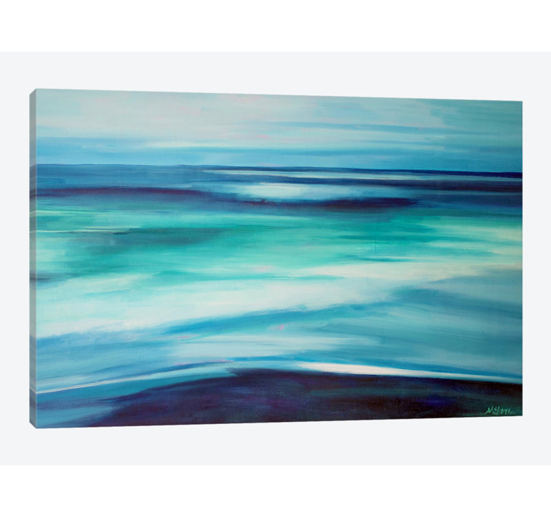 «Ocean», reproduction sur toile, H 8 po x l 12 po x P 0,75 po, Toile tendue, Pas de tapis