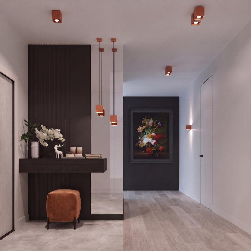 Flush Mount, Red Ochre, Ceiling lamp QUAD 1 red ochre, 1 Light