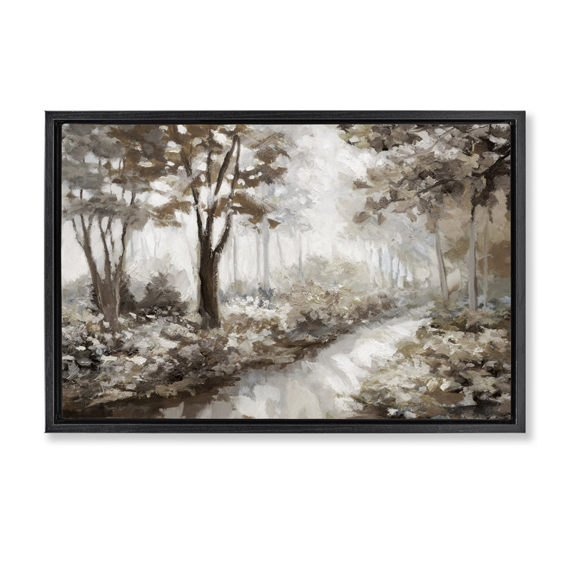 Ruisseau Misty Forest, Cadre flottant noir de jais, H 17 po x l 25 po