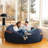 Big Joe Fuf 8Ft Giant Foam Bean Bag Chair, Oversized Couch with Removable Cover for Kids, Teens, Adults, Midnight Blue Corded Plush, 8 foot-112738864-128006814