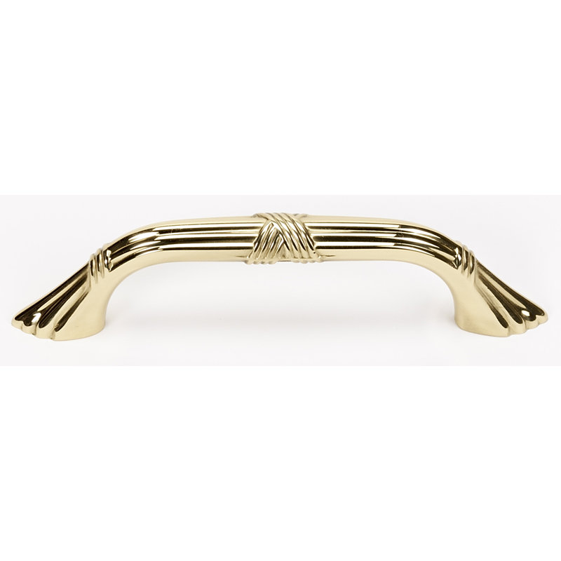 Ribbon And Reed Arch Pull, Polished Brass