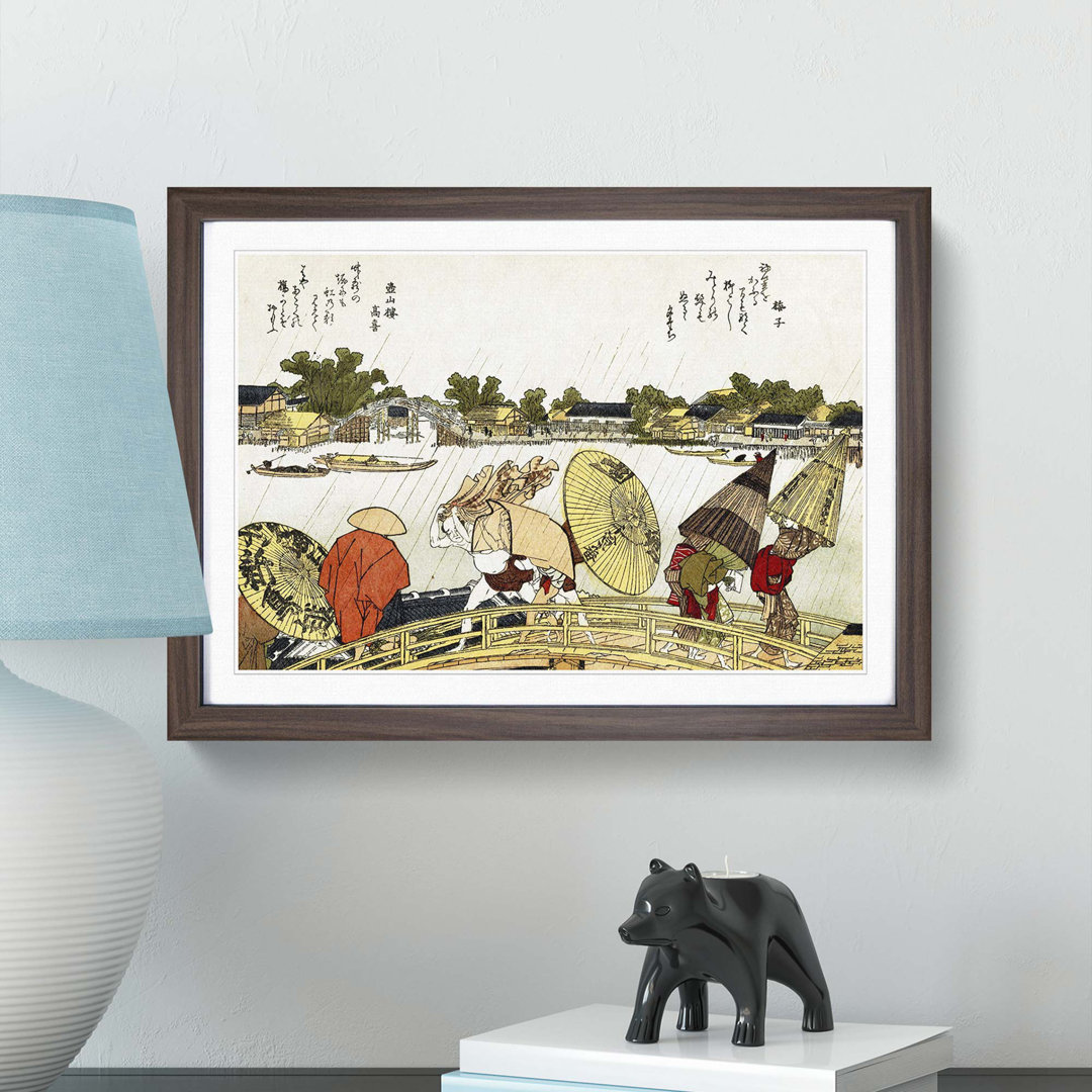 The Makura Bridge by Katsushika Hokusai - Picture Frame Painting Print