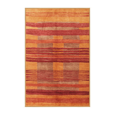 Tapis contemporain rouge / beige
