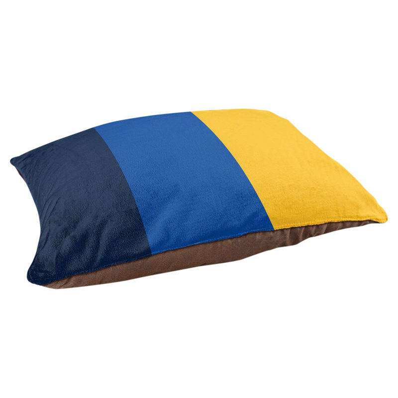Oreiller rectangulaire New York, Petit (L 18 po x l 28 po), Bleu marine / bleu royal / or