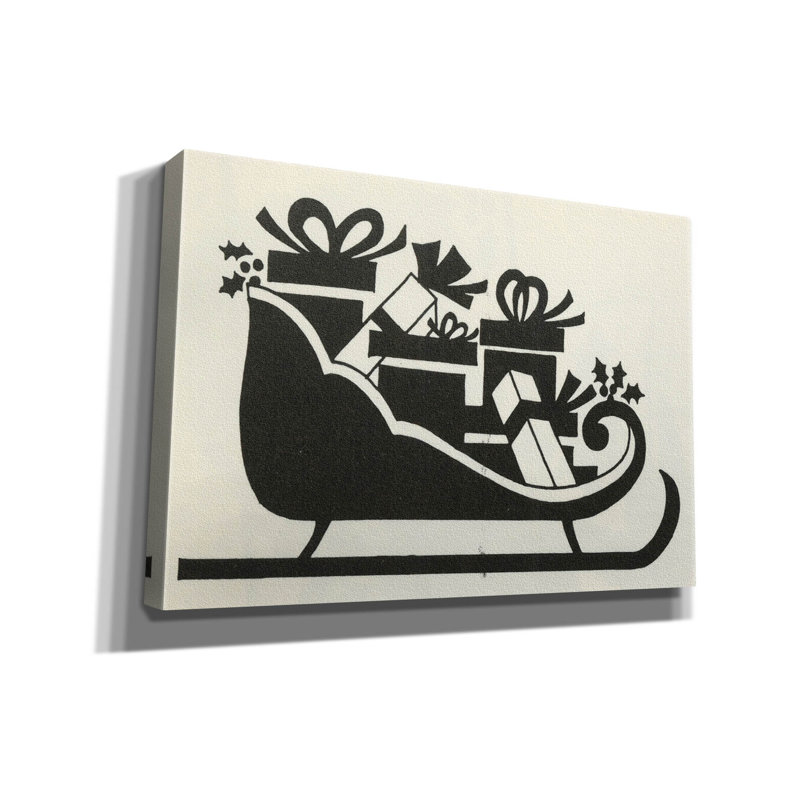 «Santas Sleigh 3» par Tis the Season, art mural sur toile, H 18 po x l 26 po x P 0,75 po