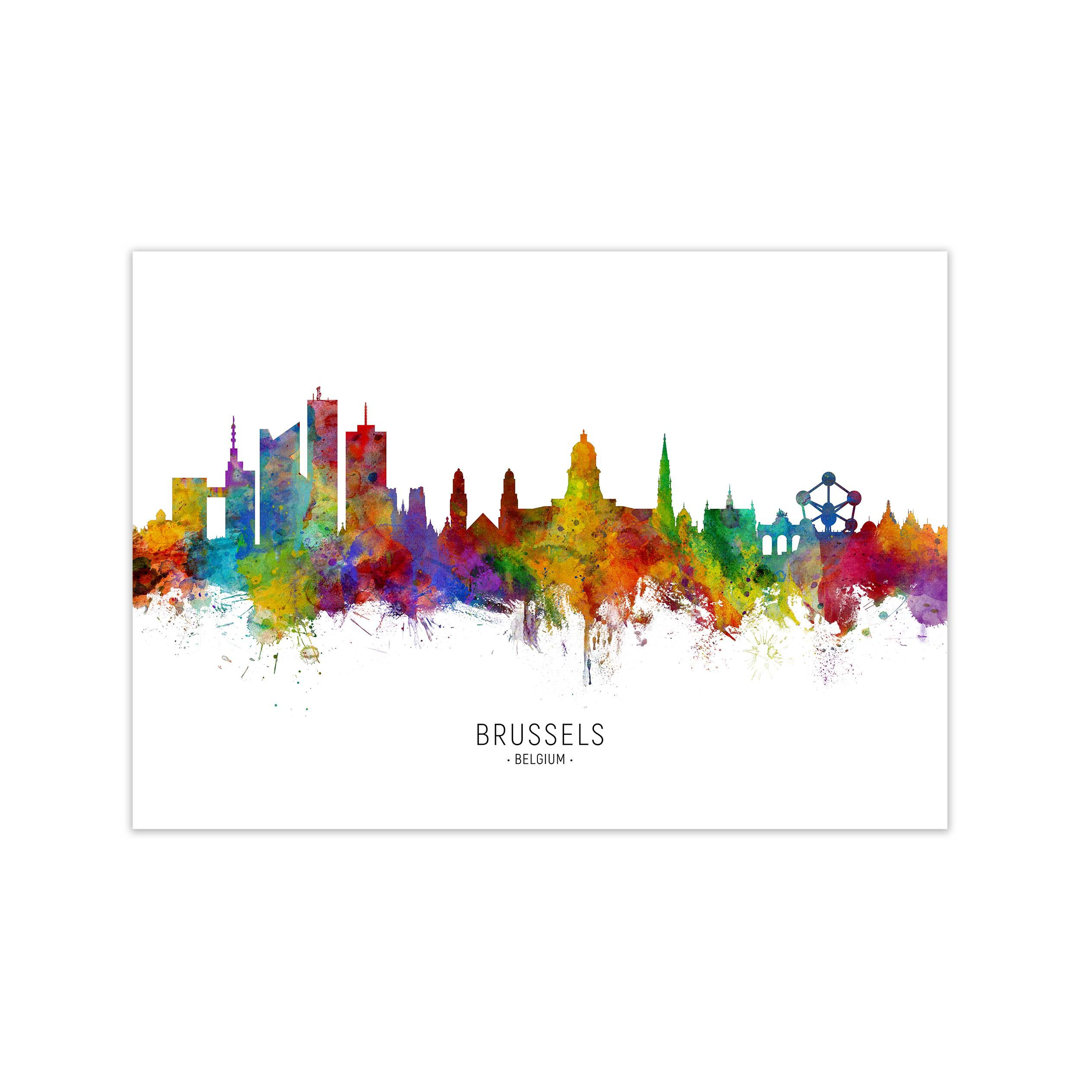 Brussels Belgium Skyline by Michael Tompsett - Print