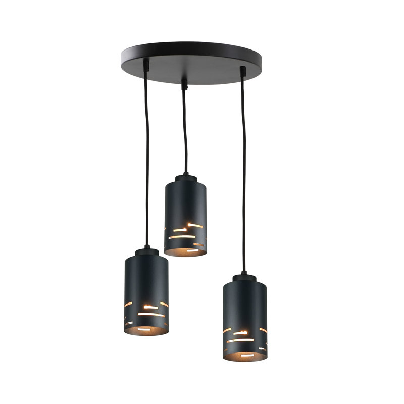 - Light Pendant, Black, 3 Lights