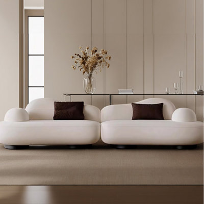 Cream-Style Straight Minimal Couch