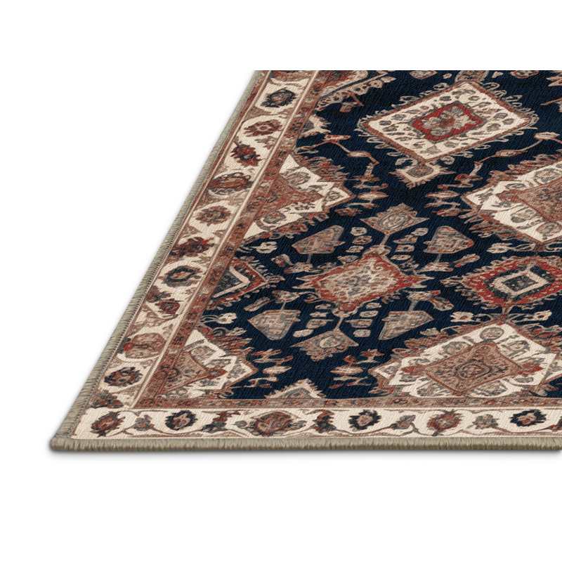 Tapis brun lavable à la machine, Rond 5 pi