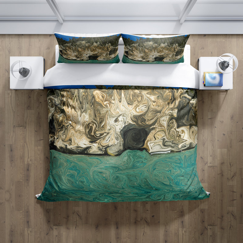 Ensemble de housse de couette Caribbean Waters Cliff Cave, Housse de couette simple + 1 taie décorative