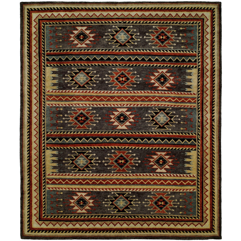 Slate Handmade Wool Area Rug, Runner 2'6" x 12'