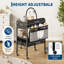 Table à langer pour bébé à hauteur ajustable avec roulettes - compacte, tiroirs, coussin imperméable, structure robuste - portable, organisateur de chambre de bébé peu encombrante - noir-231465000