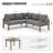 6-Piece Outdoor L-Shape Patio Conversation Set with 6" Thick Olefin Cushions,Metal Frame, Coffee Table, Seats 4 or 5-1480686643-1496731254