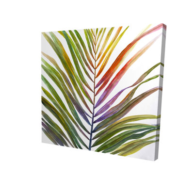Aquarelle sur toile de feuilles de palmier tropicales | Décoration botanique
