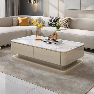 Light luxury rectangular rock table