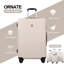 Ensemble de 4 valises en ABS léger avec roues rotatives et verrous TSA, idéal pour le transport et le rangement en blanc-130173768