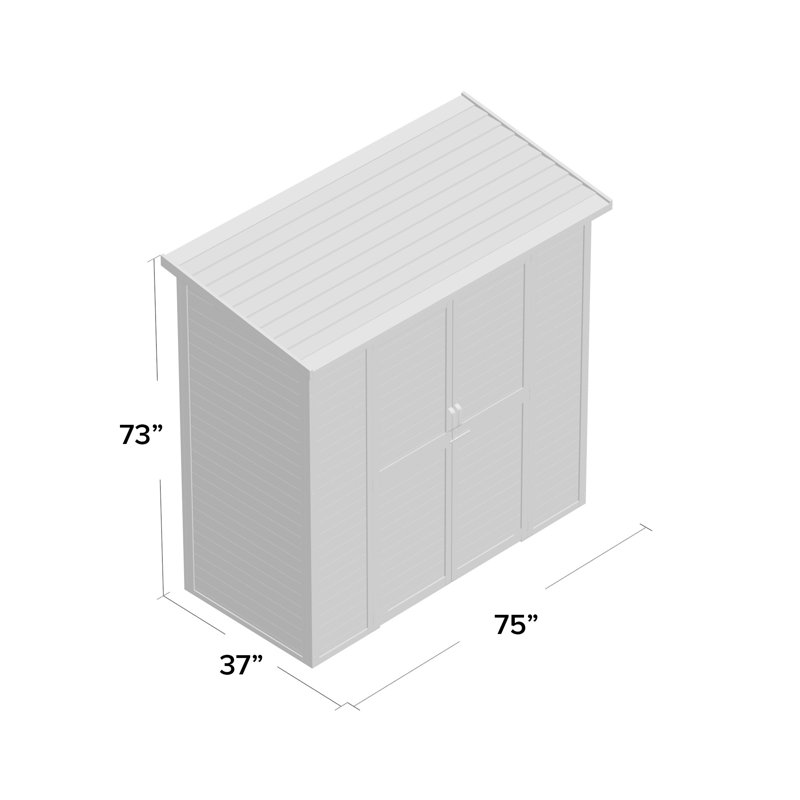 Leisure Season 6 ft. Medium Brown Solid Wood Outdoor Storage Shed with Shelving