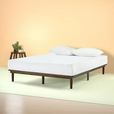 Structure de lit plateforme en bois massif 10 pouces avec support de lattes en bois robuste