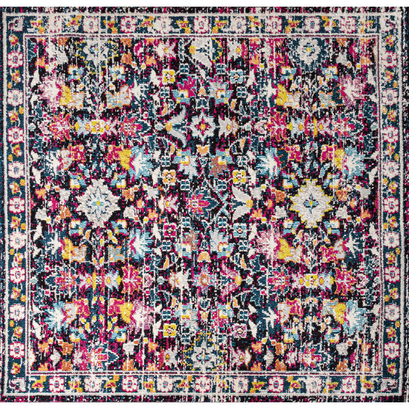 Latrobe Modern Persian Boho Floral Multi/Purple Rug, Square 5'3"