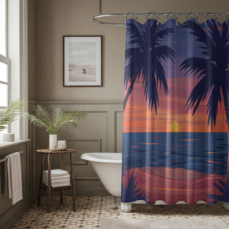 Rideau de douche Beachside Twilight - Premium, H 74 po x l 71 po