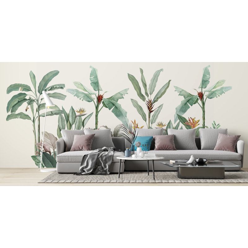 Papier peint floral exotique, L 37,92 po x l 57 po