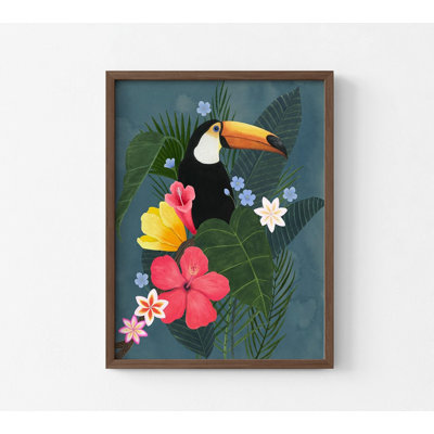 «Magdalena Tropical Wilderness I» par Grace Popp, impression d'affiche Tucan, art mural oiseau tropical, art mural floral tropical, impression d'art de chalet d'été