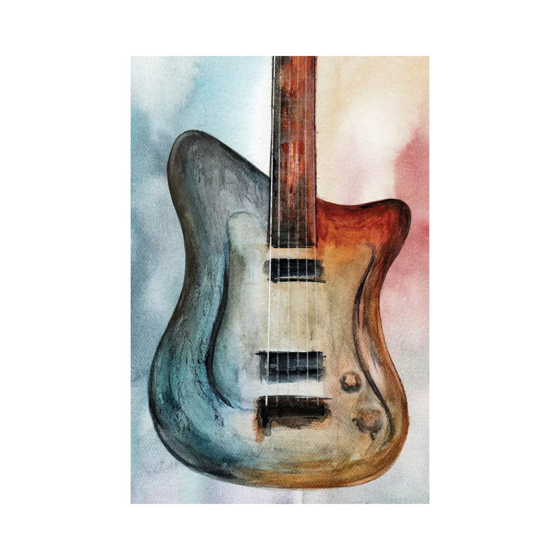 Retro Music III by Marco Gonzalez - Wrapped Canvas Painting, 20.32 cm H x 30.48 cm W