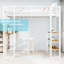 Lit simple, lit en fer blanc, balustrade, escalier des deux côtés, fonctionnel, chambre à coucher, table, bureau en forme de L à longue durée de service, et, économie d'espace, assemblage rapide-130522888